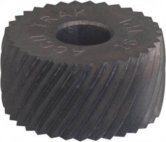 Made in USA - 5/8" Diam, 90° Tooth Angle, 30 TPI, Convex, Form Type Cobalt Right-Hand Diagonal Knurl Wheel - 1/4" Face Width, 1/4" Hole, Circular Pitch, Ferritic Nitrocarburizing Finish, Series GKV - Exact Industrial Supply