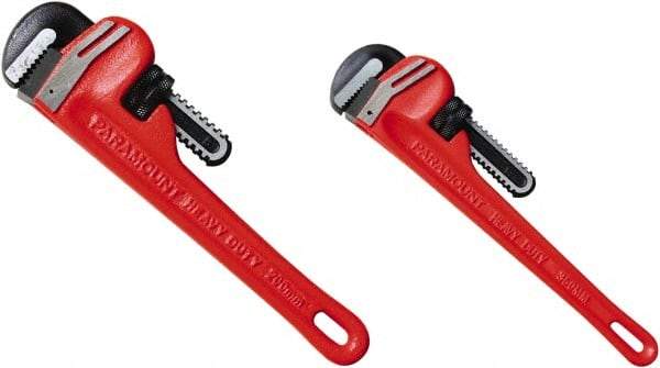 Paramount - 2 Piece, 0" to 1" & 0" to 2", Straight Pipe Wrench Set - Inch Measurement Standard - All Tool & Supply