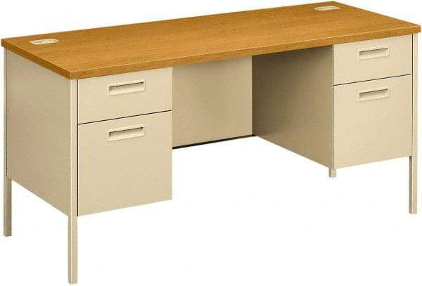 Hon - 60" Long x 29-1/2" High x 24" Deep, 4 Drawer Kneespace Credenza - Harvest/Putty (Color), Laminate Top - All Tool & Supply