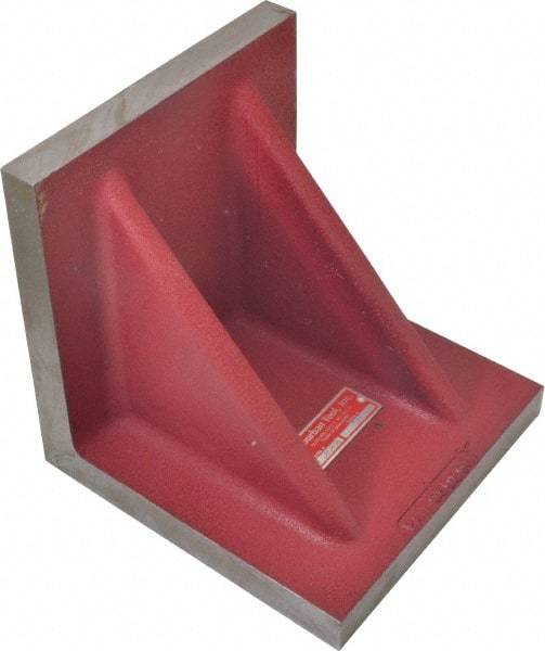 Suburban Tool - 8" Wide x 8" Deep x 8" High Cast Iron Machined Angle Plate - Standard Plate, Flat Surface, Double Web, 7/8" Thick, Single Plate - All Tool & Supply