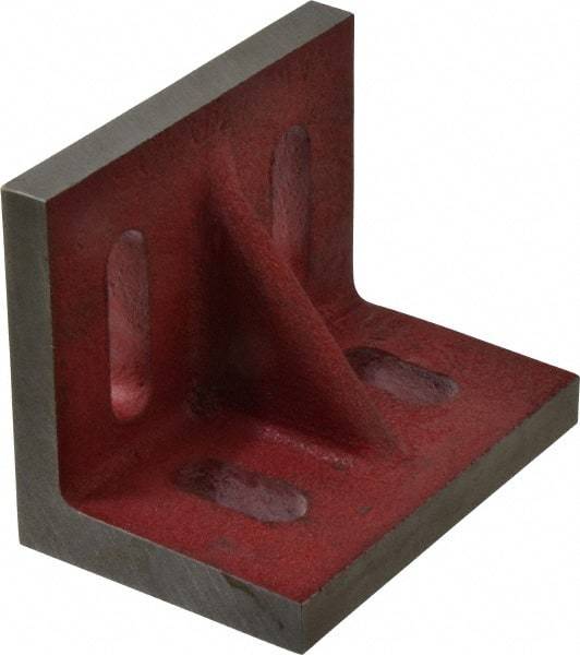 Suburban Tool - 4-1/2" Wide x 3" Deep x 3-1/2" High Cast Iron Machined Angle Plate - Standard Plate, Through-Slots on Surface, Single Web, 9/16" Thick, Single Plate - All Tool & Supply