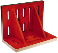 Suburban Tool - 12" Wide x 8" Deep x 9" High Cast Iron Machined Angle Plate - Standard Plate, Through-Slots on Surface, Double Web, 1" Thick, Single Plate - All Tool & Supply