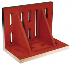 Suburban Tool - 20" Wide x 12" Deep x 16" High Cast Iron Machined Angle Plate - Slotted Plate, Through-Slots on Surface, Double Web, 1-1/8" Thick, Single Plate - All Tool & Supply