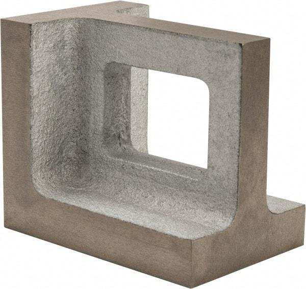 Interstate - 1 Hole, 6" High x 4" Wide x 5" Deep, Right Angle Iron - Semi-Steel, Machined, Parallel to within 0.003" per 6", Square to within 0.004" per 6" - All Tool & Supply