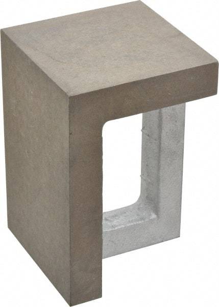 Interstate - 1 Hole, 6" High x 4" Wide x 4" Deep, Right Angle Iron - Semi-Steel, Precision Ground, Parallel & Square to within 0.0018" per 6" - All Tool & Supply