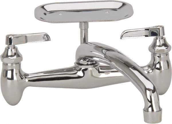 B&K Mueller - Spout with Soap Dish, Two Handle Design, Chrome, Industrial and Laundry Faucet - Lever Handle - All Tool & Supply