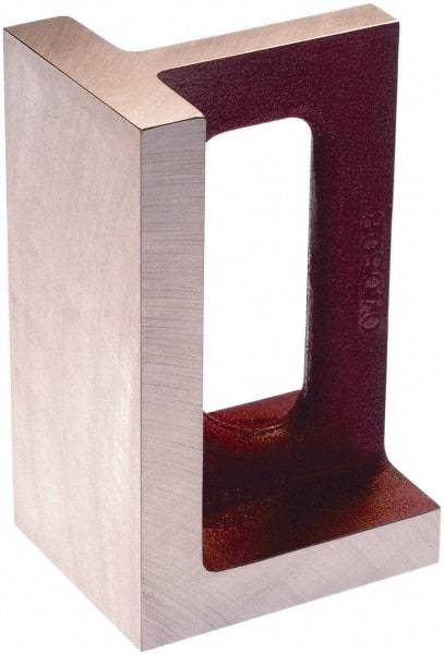 Suburban Tool - 1 Hole, 16" High x 8" Wide x 9" Deep, Right Angle Iron - Cast Iron, Precision Ground, 1-3/8" Thick, Parallel to within 0.00025" per 6", Square to within 0.0005" per 6" - All Tool & Supply