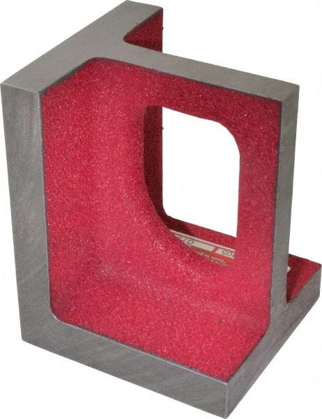 Suburban Tool - 1 Hole, 5" High x 3-3/4" Wide x 4" Deep, Right Angle Iron - Cast Iron, Machined, 3/4" Thick, Parallel & Square to within 0.002" per 6" - All Tool & Supply