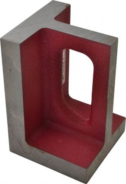 Suburban Tool - 1 Hole, 6" High x 4" Wide x 4" Deep, Right Angle Iron - Cast Iron, Machined, 7/8" Thick, Parallel & Square to within 0.002" per 6" - All Tool & Supply