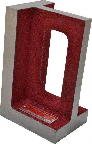 Suburban Tool - 1 Hole, 8" High x 4" Wide x 5" Deep, Right Angle Iron - Cast Iron, Precision Ground, 1" Thick, Parallel to within 0.00025" per 6", Square to within 0.0005" per 6" - All Tool & Supply