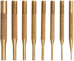 SPI - 8 Piece, 1/16 to 5/16", Pin Punch Set - Brass & Steel, Comes in Wooden Box - All Tool & Supply