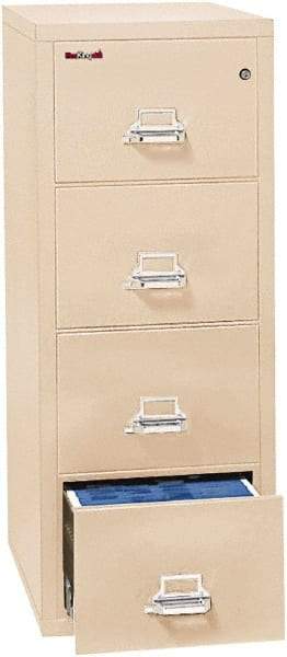 FireKing - 20.81" Wide x 52-3/4" High x 31-9/16" Deep, 4 Drawer Vertical File - Steel, Parchment - All Tool & Supply