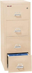 FireKing - 20.81" Wide x 52-3/4" High x 31-9/16" Deep, 4 Drawer Vertical File - Steel, Parchment - All Tool & Supply