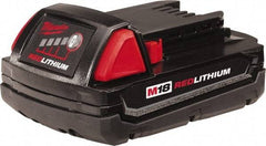 Milwaukee Tool - 18 Volt Lithium-Ion Power Tool Battery - 1.5 Ahr Capacity, 1/2 hr Charge Time, Series M18 RED - All Tool & Supply