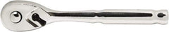 Paramount - 1/4" Drive Pear Head Quick-Release Ratchet - Chrome Finish, 5-1/2" OAL, 72 Gear Teeth - All Tool & Supply