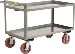 Little Giant - 3,600 Lb Capacity, 30" Wide x 66" Long x 36" High Shelf Cart - 2 Shelf, Steel, 2 Rigid/2 Swivel Casters - All Tool & Supply