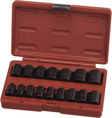 Paramount - 16 Piece 1/2" Drive Standard Impact Socket Set - 6 Points, 10 to 27mm, Metric Measurement Standard - All Tool & Supply