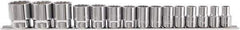 Paramount - 15 Piece 1/2" Drive Chrome Vanadium Finish Socket Set - 12 Points, 10mm to 32mm Range, Metric Measurement Standard - All Tool & Supply