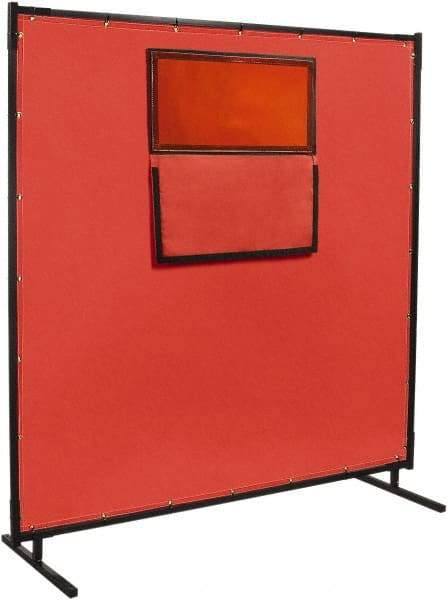 Steiner - 8 Ft. Wide x 6 Ft. High x 1 Inch Thick, Fiberglass Welding Welding Screen Kit - Red - All Tool & Supply