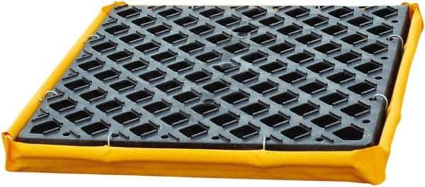 UltraTech - 6 Gal Sump, 1,500 Lb Capacity, 1 Drum, Polyethylene Spill Deck or Pallet - 24" Long x 24" Wide x 2-1/2" High, Yellow and Black, Low Profile, Inline Drum Configuration - All Tool & Supply