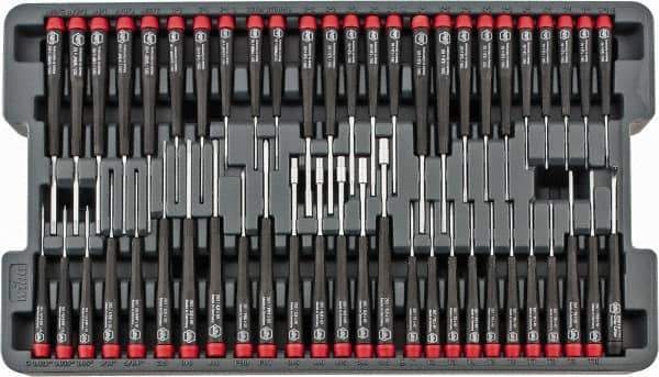 Wiha - 51 Piece Hex, Nut Driver, Phillips, Slotted & Torx Screwdriver Set - Bit Sizes: Hex SAE 0.028, 0.035, 0.05, 1/16, 5/64, 3/32, 7/64, 1/8, 9/64 & 5/32, Philips #000 to #1, Torx T1, T2, T3, T4, T5, T6, T7, T8, T9 & T10 - All Tool & Supply