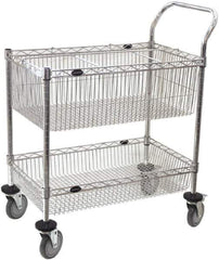 Value Collection - 300 Lb Capacity, 18" Wide x 30" Long x 40" High Mail Cart - 2 Shelf, Steel, 2 Rigid/2 Swivel Casters - All Tool & Supply