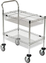 Value Collection - 300 Lb Capacity, 18" Wide x 30" Long x 40" High Wire Cart - 2 Shelf, Steel, 2 Rigid/2 Swivel Casters - All Tool & Supply