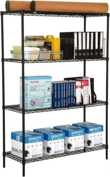 Value Collection - 4 Shelf Wire Shelving Unit - 24" Wide x 24" Deep x 74" High, - All Tool & Supply