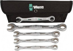 Wera - 4 Piece, 7/16" to 3/4", 12 Point Combination Wrench Set - Inch Measurement Standard, Satin Finish, Comes in Cordura Nylon Roll - All Tool & Supply