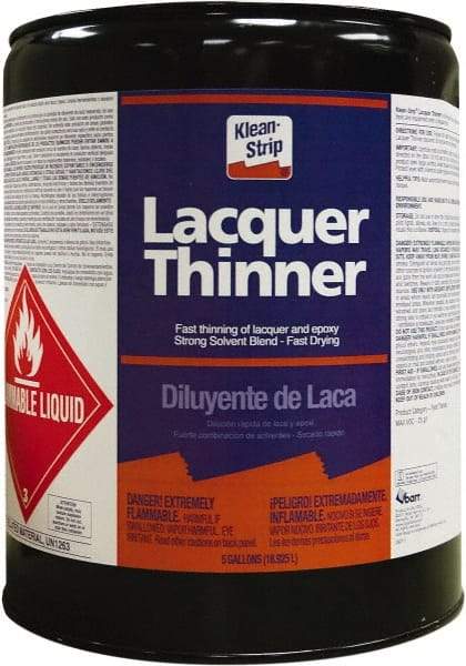 Klean-Strip - 5 Gal Lacquer Thinner - 590 gL VOC Content, Comes in Metal Can - All Tool & Supply