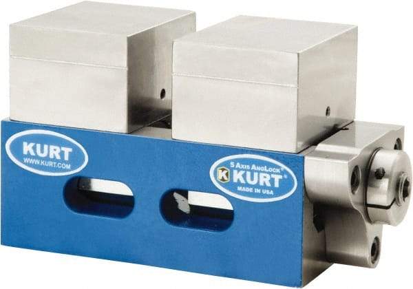 Kurt - 2-1/2" Jaw Width, 4-9/16" High x 5" Long x 2-1/2" Wide Vise - For Use with 5 Axis Workholding Systems - All Tool & Supply