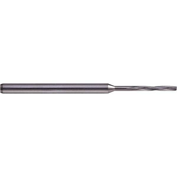 Chucking Reamer: 0.0528″ Dia, 1.9685″ OAL, 0.7087″ Flute Length, Straight Shank, Solid Carbide 4 Flute, RH