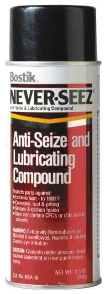 Bostik - 16 oz Aerosol Extreme Pressure Anti-Seize Lubricant - Copper, -297 to 1,800°F, Silver Gray, Water Resistant - All Tool & Supply