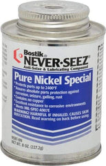 Bostik - 8 oz Can Extreme Pressure, High Temperature Anti-Seize Lubricant - Nickel, -297 to 2,400°F, Silver Colored, Water Resistant - All Tool & Supply