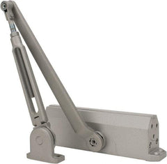 Falcon - 48" Door Width, 9-3/4" Closer Body Length, Light-Medium-Duty Door Closer to Hold Open Manual Damper - Aluminum Finish - All Tool & Supply