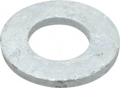 Value Collection - 1/2" Screw, Grade SAE 1035-1050 Steel Standard Flat Washer - 17/32" ID x 1-1/16" OD, 0.177" Thick, Galvanized Finish - All Tool & Supply