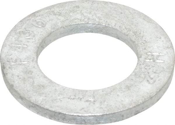 Value Collection - 3/4" Screw, Grade SAE 1035-1050 Steel Standard Flat Washer - 0.805" ID x 1-15/32" OD, 0.177" Thick, Galvanized Finish - All Tool & Supply