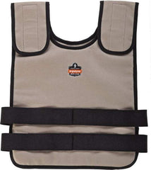 Ergodyne - Size S/M, Khaki Cooling Vest - 32 to 40" Chest, Zipper Front, Cotton - All Tool & Supply