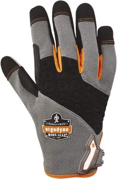 Ergodyne - Size XL (10) Polyester Blend Work Gloves - For Mechanic's & Lifting, Uncoated, Hook & Loop Cuff, Full Fingered, Black/Gray, Paired - All Tool & Supply