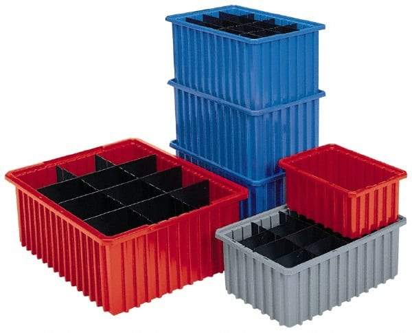 Akro-Mils - 1.66 Cu Ft, 50 Lb Load Capacity Red Polyethylene Dividable Container - Stacking, 22.4" Long x 17.4" Wide x 10" High - All Tool & Supply