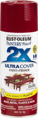 Rust-Oleum - Colonial Red, Gloss, Enamel Spray Paint - 8 to 12 Sq Ft per Can, 12 oz Container - All Tool & Supply