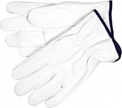 MCR Safety - Size M Goatskin General Protection Work Gloves - For Work & Driver, Uncoated, Slip-On Cuff, Cream, Paired - All Tool & Supply