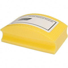 Norton - Super Fine Grade, 400 Grit, Diamond Hand Pad - Yellow, 2-1/8" Wide x 3-1/2" Long x 1-1/2" Thick, Nonwoven - All Tool & Supply