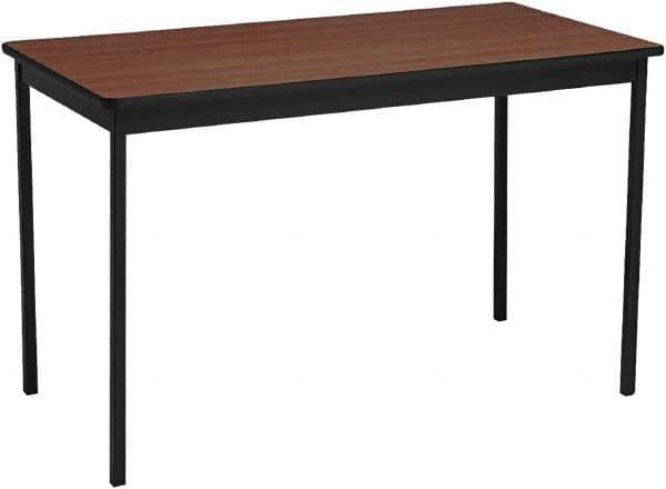 Barricks - 24" Long x 48" Wide x 30" High Stationary Utility Tables - 3/4" Thick, Walnut & Black, Wood Grain Laminate - All Tool & Supply