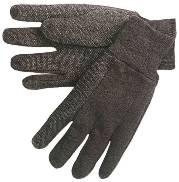 MCR Safety - Size L (9) PVC Coated Jersey General Protection Work Gloves - For General Purpose, Palm & Fingers Coated, Knit Wrist Cuff, Full Fingered, Brown, Paired - All Tool & Supply