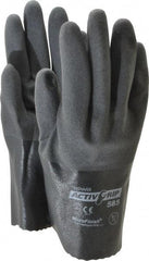 PIP - Size L (9) Nitrile Coated Cotton General Protection Work Gloves - For General Purpose, Fully Coated, Safety Cuff, Full Fingered, Gray, Paired - All Tool & Supply