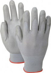 PRO-SAFE - Size S (7) Polyurethane Coated Nylon General Protection Work Gloves - For General Purpose, Palm & Fingers Coated, Knit Wrist Cuff, Full Fingered, Gray, Paired - All Tool & Supply