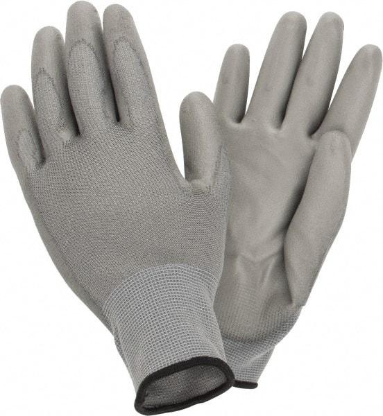 PRO-SAFE - Size XL (10) Polyurethane Coated Nylon General Protection Work Gloves - For General Purpose, Palm & Fingers Coated, Knit Wrist Cuff, Full Fingered, Gray, Paired - All Tool & Supply