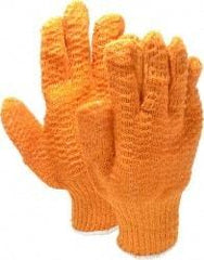 PRO-SAFE - Size L (9) PVC Coated Polyester General Protection Work Gloves - For General Purpose, Fully Coated, Knit Wrist Cuff, Full Fingered, Orange, Paired - All Tool & Supply