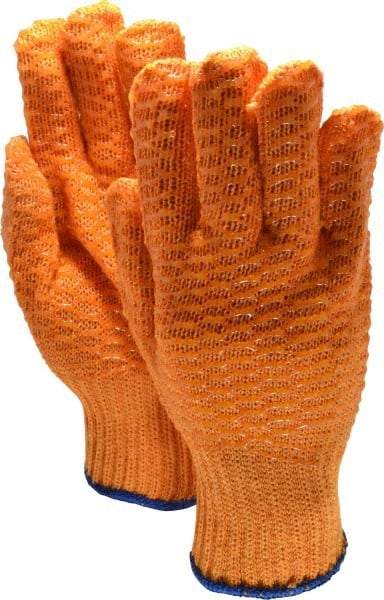 PRO-SAFE - Size S (7) PVC Coated Polyester General Protection Work Gloves - For General Purpose, Fully Coated, Knit Wrist Cuff, Full Fingered, Orange, Paired - All Tool & Supply